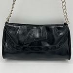 Glossy Black and Silver Chain Shoulder Bag Photo 2