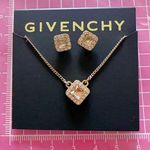 Givenchy  square diamond paved stud earrings & necklace set Photo 3
