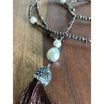 Anthropologie ‎ Brown Tassel Stunning statement necklace Photo 1