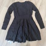 Commense Skater OldMoney Pleated Black Stretch Knit Sweater Mini Dress Medium Photo 1