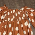 Amazing dress Smck chest ruffle polkadot midi Brown Size M Photo 1