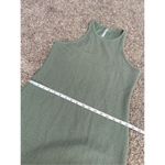 Fabletics Crinkle Knit Tank Dress Desert Cactus Green Midi Slit Stretchy Size L Photo 7