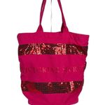 Victoria's Secret | | Large Deep Hot Pink Sequin Tote Travel Bag Photo 3