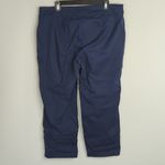 Eileen Fisher Eileen Fisher Navy Blue Organic Cotton Tencel Blend Capris Pants Women's Large Photo 4