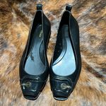 Fendi Black Jelly/Black Embellished PeepToe Ballet Flats Size 38/7-7.5. B73 Photo 2