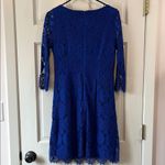Jessica Howard Cobalt Blue All Over Floral Lace Long Sleeve Mini Dress - Size 6 Photo 8