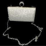 Gorgeous ivory white sparkling rhinestone/tiny pearls clutch bag. New White Photo 3