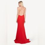 Fame and Partners Surreal Dreamer Red Deep V-Neck Open Back Gown SZ 2 Photo 6