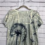 Cream and White Graphic Short Sleeve Tee SZ L Dandelion Streetwear Crew Neck Green Size L Photo 4