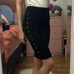 Alice + Olivia black wool pencil skirt with lace up detail Photo 0