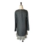 Rachel Zoe  Dress Women 4 Black Ivory Silk Anika Grid Print Ruffle Hem‎ Mini Photo 3