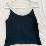 margaret o'leary Margaret O’Leary Knit Sleeveless Blouse in Black and Cream Medium Photo 0