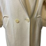 Vintage Unbranded Cream 100% Wool Trench Dress Coat Jacket Womens 2P USA‎ Photo 3