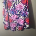 cupio  large Floral Tank Top - Pink, purple, Red, Blue v neck split hem back Photo 1