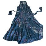 Rachel Roy  Claudette Tie Front Midi Dress Size 14 Blue Floral Date night Photo 1