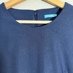 J. McLaughlin Elle Sheath Dress Women's 4 Navy Scalloped Hem Bell Sleeves Career Photo 7