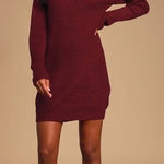 Lulus LULU’S Bringing Sexy Back Wine Red Backless Sweater Dress Photo 0