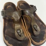 Birkenstock Gizeh Thong Sandals Metallic Bronze Leather Adjustable Buckle sz 39 Photo 8