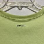 Stori. Cropped Top Women's 6 Green Stretch Round Neck Short Sleeve‎ Pullover Photo 7
