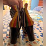 GOBY LUV 39 Geometric Striped Ankle Vegan Leather Zip Boots Booties Red Size 8 Photo 7