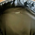 Lancome Paris Black Faux  Leather Round Travel Cosmetic Bag Train Case Photo 10