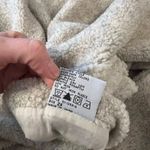 Vintage 90s Cream Plush Reversible Silk Long Oversized Hooded Coat Size 2X White Photo 4