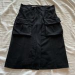 Diane Von Furstenberg Ponte Rana Black Pencil Utility Cargo Full Zip Skirt Sz 2 Photo 3