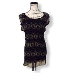 Max Studio  Women’s Size XS 100% Silk Black Belted Sleeveless Top Boho Dressy Blo Photo 1