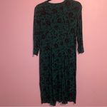 J Jill Jersey Knit Midi Dress Women Size XS Dark Floral Whimsigoth Casual Office Green Photo 6