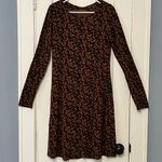 Cut Loose casual knee length dress size small brown printed fall neutral minimal Photo 0