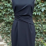 NWT Lafayette 148 Spark Sheath in Black Cap Sleeve Wool Blend Dress 8 Photo 0