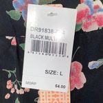 Gianni Bini black floral long sleeve dress Photo 2