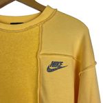 Nike 💛 Yellow Icon Clash Patchwork Crewneck Oversized Sweatshirt Photo 3