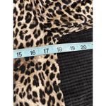 CB Cheetah Print Brown/Tan 3/4 Tab Sleeve Blouse Size Small Gathered Trendy Black Photo 4