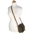 Dooney & Bourke Vintage Saddlebag Leather Shoulder Bag Green Photo 14