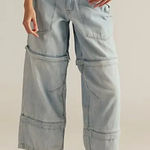 Free People NWT  Trailblazer Convertible Zip Jeans in Circuit Blue Photo 0