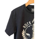 Old Navy Rock-n-Roll Cropped T-Shirt Womens Size Medium Black Short Sleeve Top Photo 1