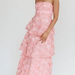 Angel Biba  Pink Layered Floral Maxi Dress Photo 0