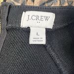 J.Crew Size L Sweatshirt Leopard Ruffleneck Pullover Woven Zip Black Factory Size L Photo 7
