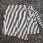 Grey and white striped wrap skirt Photo 0
