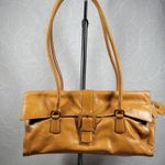 Kate Landry  Shoulder Bag Womens Medium Genuine Leather Tan Buckle Flap Photo 0