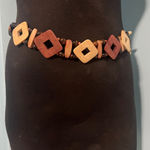 Clearance 50% off Vintage Wooden Geometric Beaded Boho Belt, Size Small Brown Photo 0