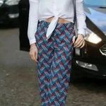 ZARA  Blue Red White High Waist Dress Pants w/ Pockets - Small Photo 0