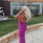 ZARA   Pink Halter fitted bodycon maxi Dress evening party holiday wedding  Photo 1