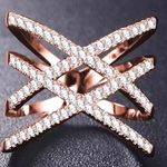 Rose Gold Double Criss Cross X Ring Photo 2
