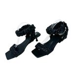 KHAITE Lexington Black Ruched Leather Heeled Sandals Size Approx 40.5–41 Photo 2