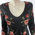 Free People  Date Night‎ Black Floral Mini Dress Photo 6