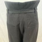 Sesana black wool belted paper bag waist cropped wide leg trouser pants XXL NWOT Photo 3