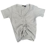 EUC Black and White Striped Crop Top size L Size L Photo 0