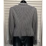 Ann Taylor  LOFT‎ Collar V-Neck Black/White Tiny Houndstooth Button Blazer Sz 2 Photo 3